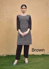 Roohi By Moksh Fox Georgette Chikan Embroidery Kurti With Bottom Orders In India
